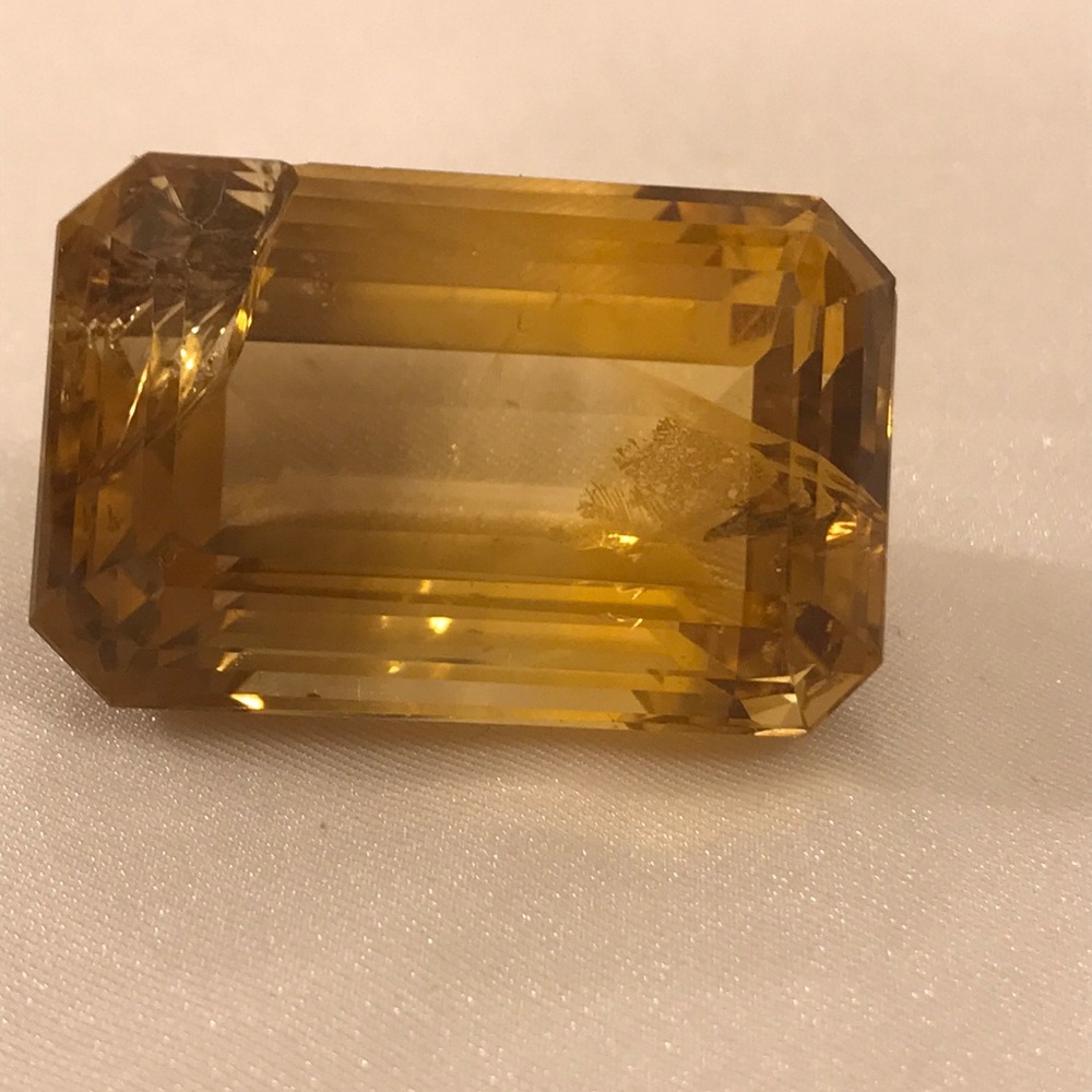 Rare 70 Carat Emerald Cut Golden Topaz